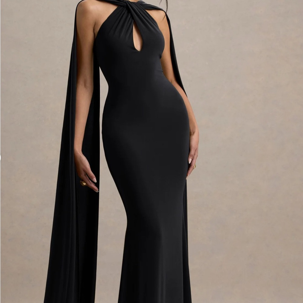 Club L London Rhoda twisted halter backless maxi formal dress
